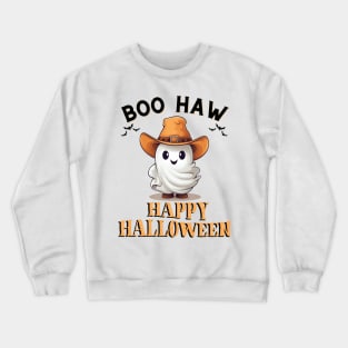 Boo Haw Ghost Funny Halloween Cowboy Western Ghoul Crewneck Sweatshirt